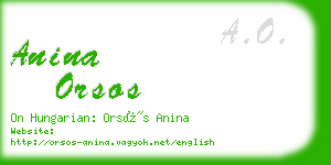anina orsos business card